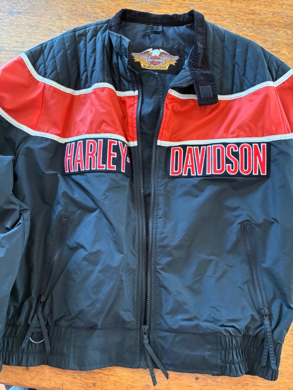 Harley-Davidson Black and Red Patch Logo Jacket